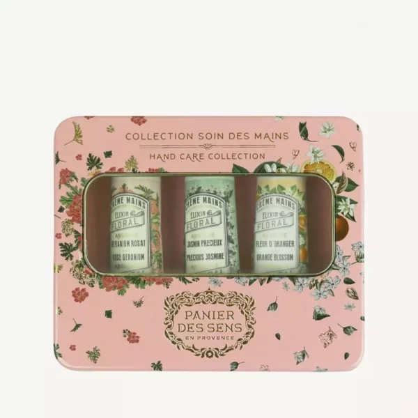 De Jolies Choses - Coffret Panier des sens - soin mains geranium rosat jasmin fleur d'oranger