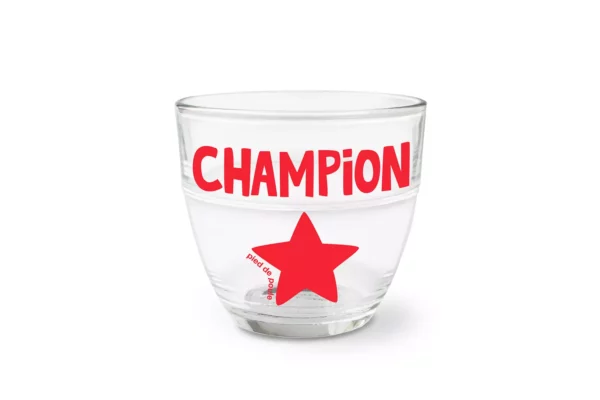 verres de cantine CHAMPION rouge - Pied de poule - De Jolies choses