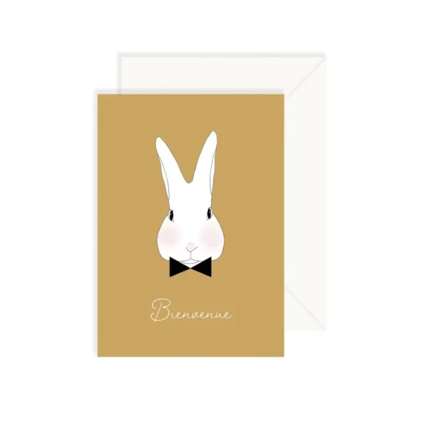 carte lapin moutarde - de jolies choses