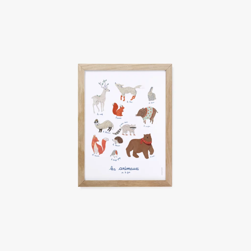 Affiche cotton bird animaux de la foret De Jolies Choses