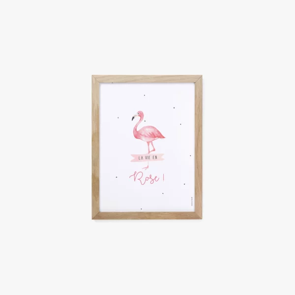 Affiche cotton bird flamand rose De Jolies Choses