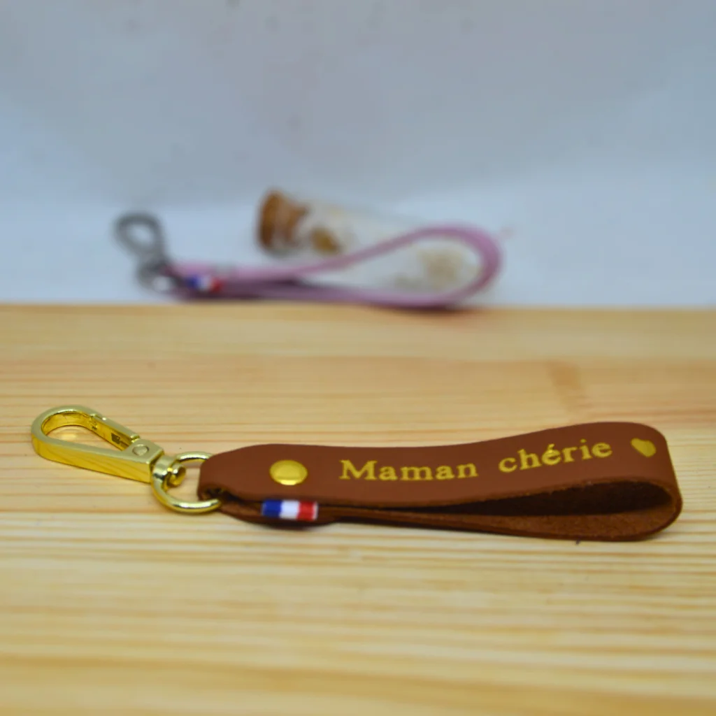 De Jolies Choses - Porte-clés Maman chérie marron