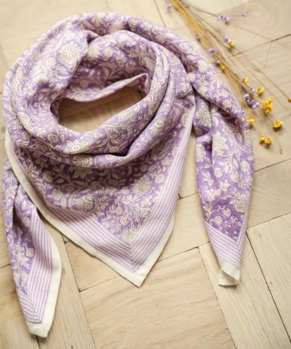 Joli foulard, imprimé en Inde, De Jolies choses, boutique Saint-Avé