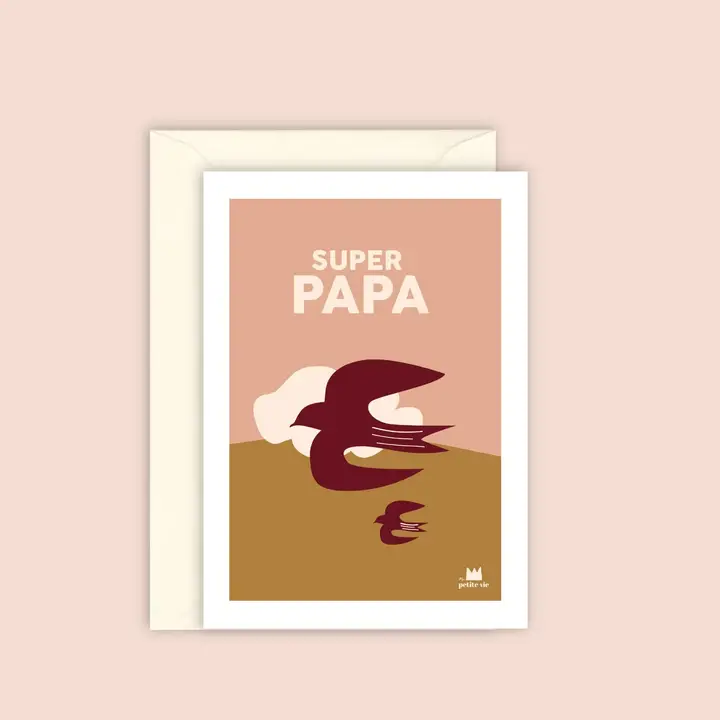 Carte Super papa, De Jolies Choses, papeterie Meucon, cadeau papa