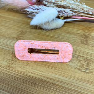 De Jolies Choses - Barrette rectangle peche pailette 1