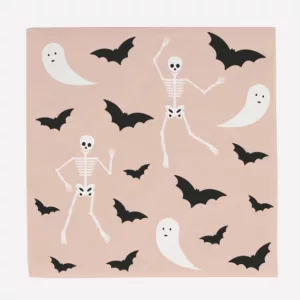 serviettes halloween, fantômes, squelettes, déco de table halloween, de jolies choses