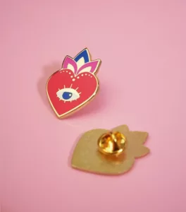 Pin's coeur ex-voto, malicieuse, de jolies choses, vannes