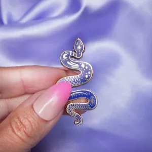 pin's serpent bleu, malicieuse, de jolies choses, bijoux femme, séné