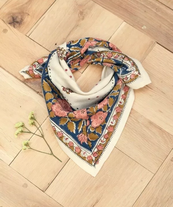 Foulard block print, balkan vanille, de jolies choses, concept store france