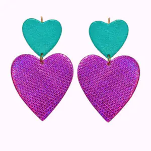Boucles d'oreilles cuir recyclé, damgan, demisel, bretagne