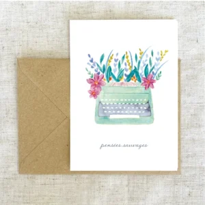 Carte Machine à écrire - Pensées sauvages