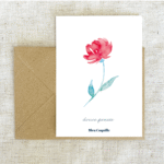 Carte Rose Rouge - Douce pensée