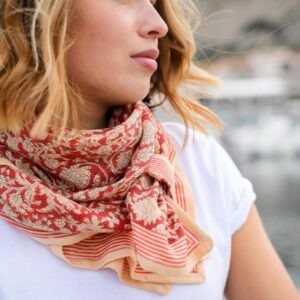Grand foulard Anjali Cerise