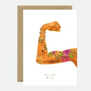 Carte "Tu es la meilleure femme" en or