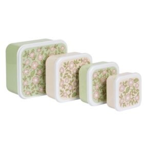4 boites à collation fleurs