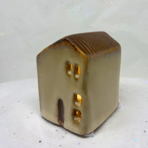 Maison céramique Led Toit marron