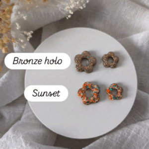 Créoles flowers avec anneau : Sunset