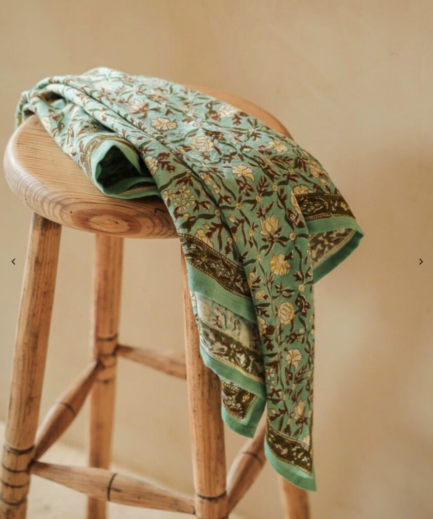 Grand Foulard Albertine Vert Aqua Bellemme