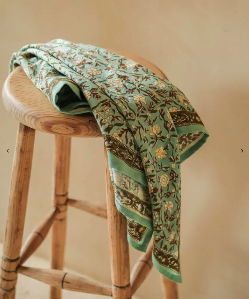 Grand Foulard Albertine Vert Aqua Bellemme
