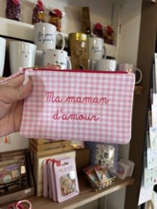 Pochette Ma Maman d'amour rose vichy