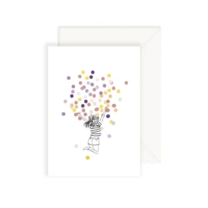 Carte confettis colorés