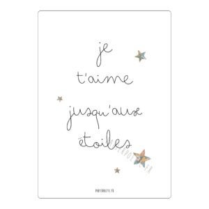 Carte Je t'aime jusqu'aux étoiles