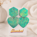 Boucles d'oreilles Aim&e holographiques turquoise, saint-ave, bijoux écoresponsables