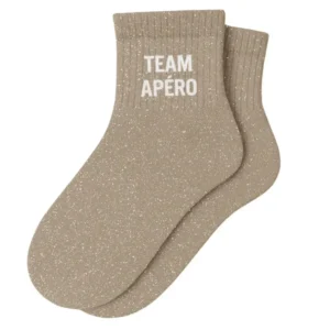Chaussette courte à paillettes "Team Apéro"