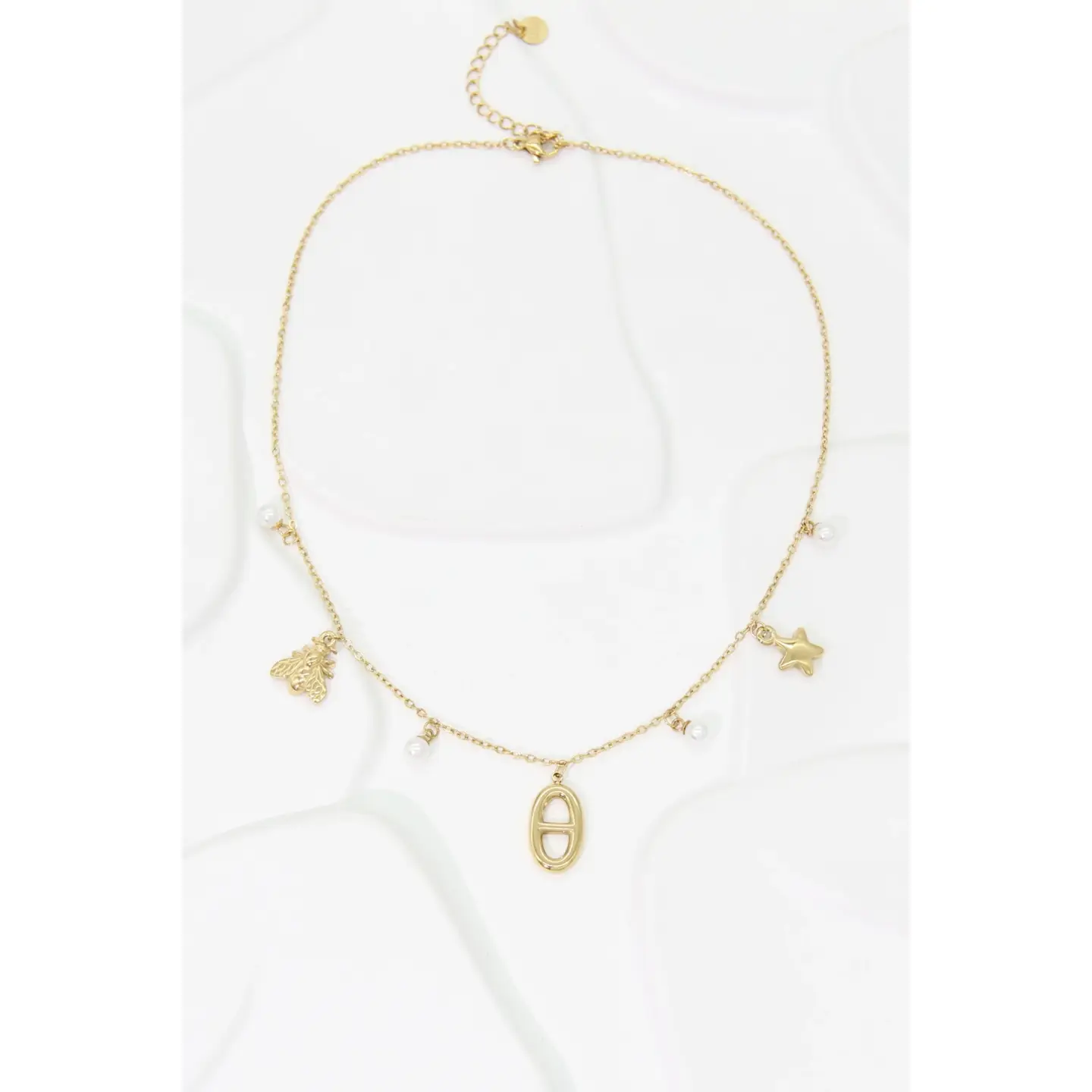 Collier Charm’s Étoile & Perles