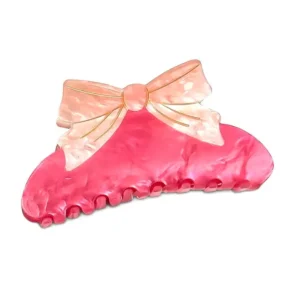 Pince à cheveux Noeud fushia et rose