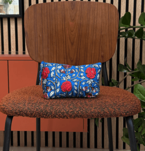 Grande trousse bleu coquelicot