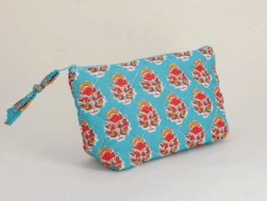 Grande trousse bleu turquoise orange