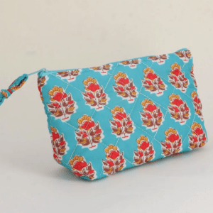 Grande trousse bleu turquoise orange