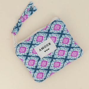 Porte monnaie violet bleu clair