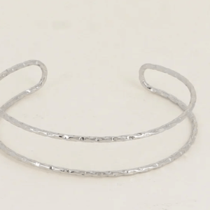 Manchette - 2 rangs diamantés ARGENTÉ