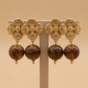 bo fleurs marron