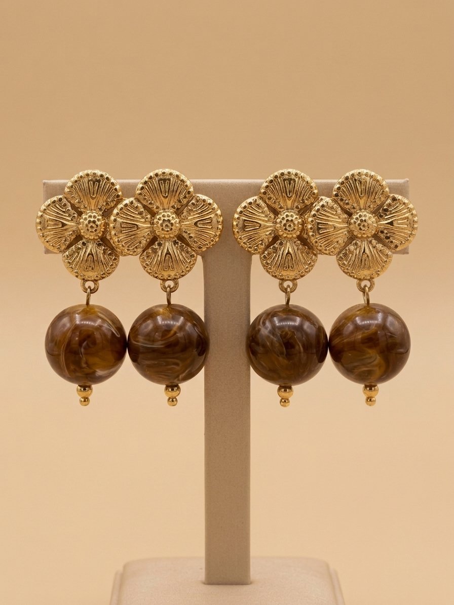 bo fleurs marron