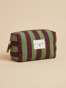 trousse éponge rayée La Vie Est Belle vert