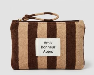 Pochette rayé choco amis bonheur apéro