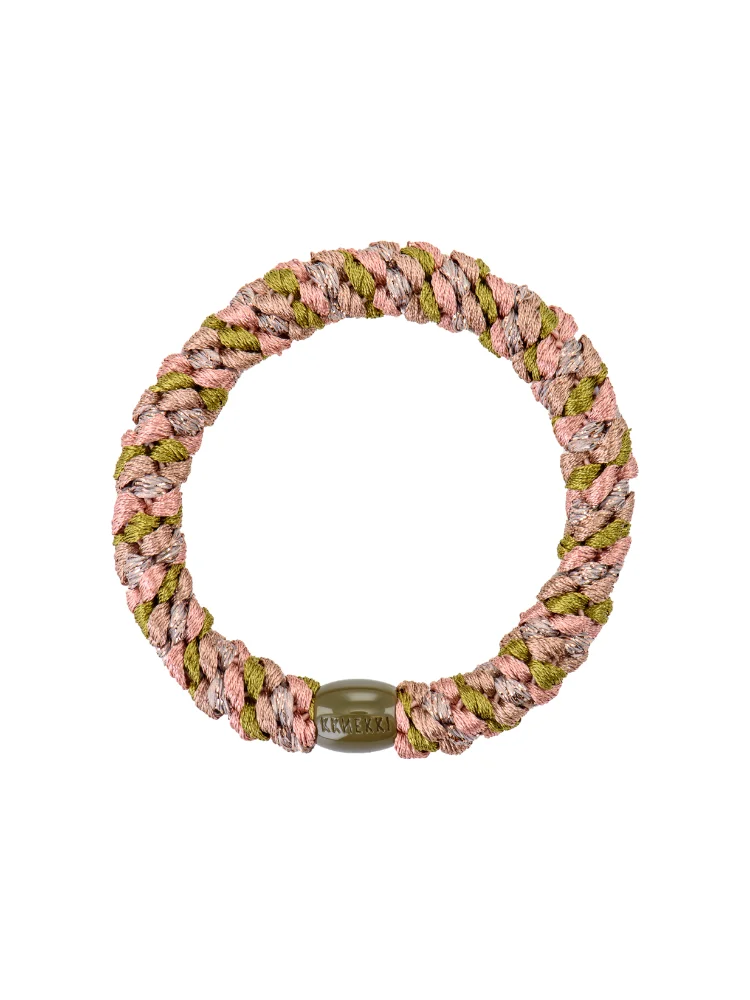 Kknekki rose et vert pailleté